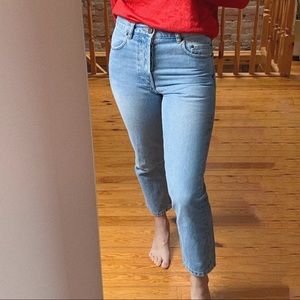 Vintage High Waist Straight Leg Crop Jeans